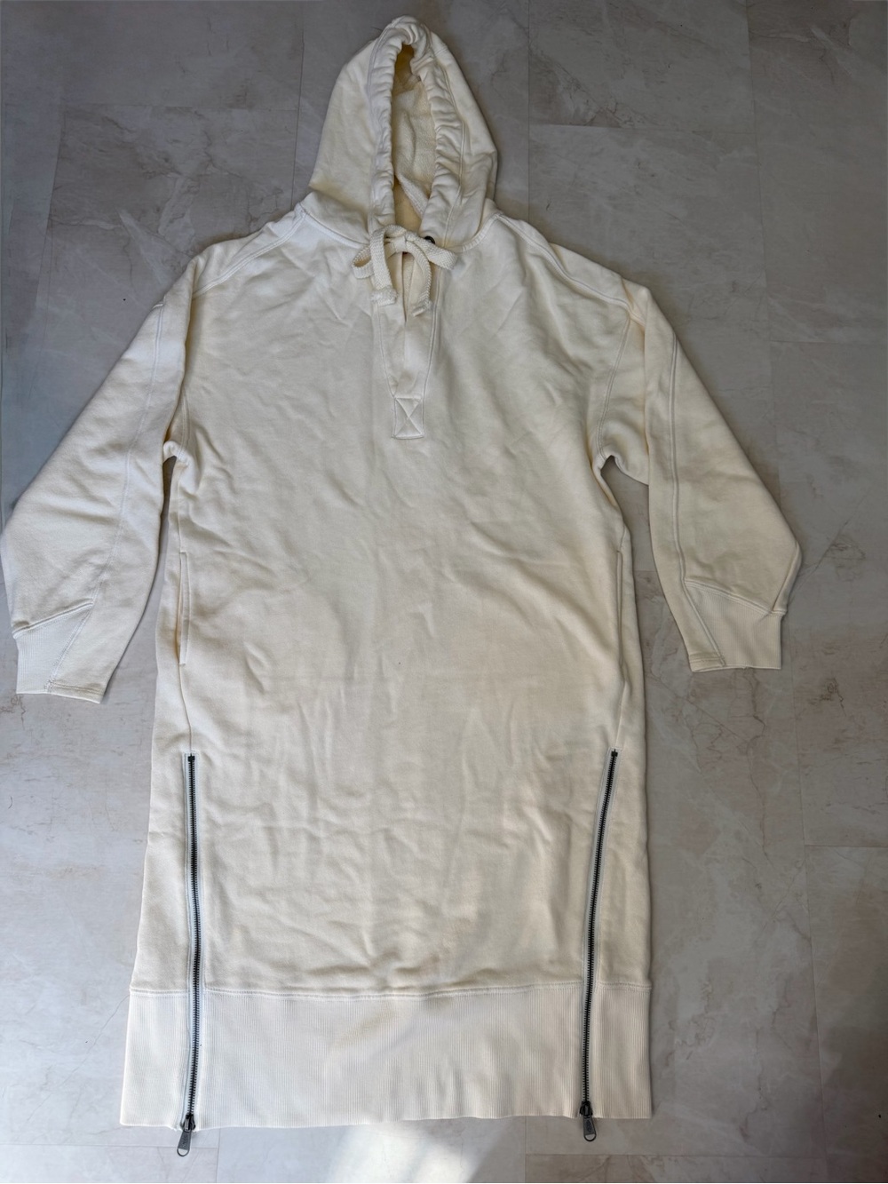 Free People Movement Spur Of The Moment Solid Hoodie Dress Size small Ivory